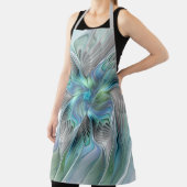 Tablier Abstrait Bleu Vert Papillon Imaginaire Fractal Art (Insitu)