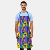 Tablier Abstrait Blue Wren Australian Bird Bird Apron (Porté)