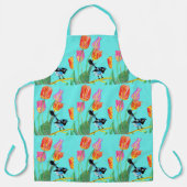 Tablier Abstrait Blue Wren Australian Bird Bird Apron (Recto)
