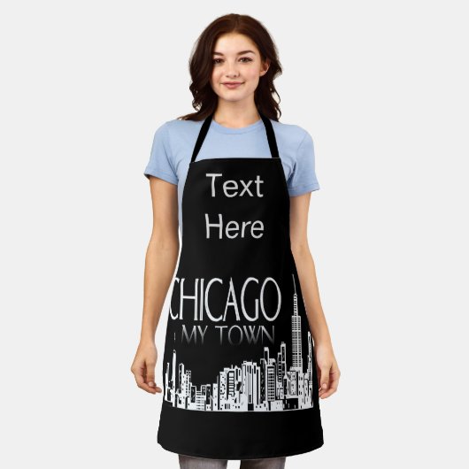 Tablier Abstrait Chicago Design ajouter du texte, Apron (Porté)