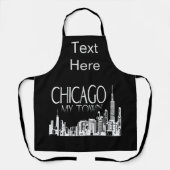 Tablier Abstrait Chicago Design ajouter du texte, Apron (Recto)