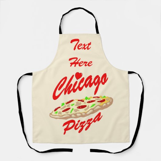 Tablier Abstrait Chicago Design ajouter du texte, Apron (Recto)