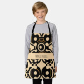 Tablier Abstrait demi-teinte Biege Motif jaune (Porté)