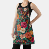 Tablier Abstrait Fleurs Papillons Roses (Insitu)