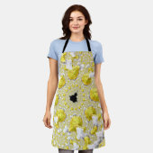 Tablier Abstrait jaune doré symétrique fractal (Porté)