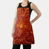 Tablier abstrait mandala rouge feu (Insitu)