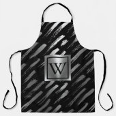 Tablier Abstrait métallique noir et argent (Recto)