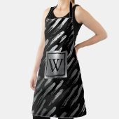 Tablier Abstrait métallique noir et argent (Insitu)