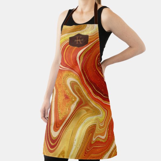 Tablier Abstrait Monogramme Agate Hot Orange ID827 (Insitu)