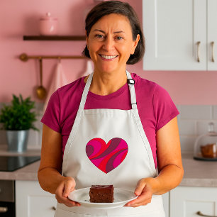 Tablier Abstrait Motif de la rotation du coeur rouge et ro