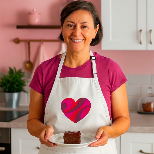 Tablier Abstrait Motif de la rotation du coeur rouge et ro