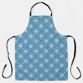 Tablier Abstrait motif floral ouvert en col bleu clair (Recto)