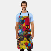 Tablier Abstrait motif sans couture avec femme noire. digi (Porté)