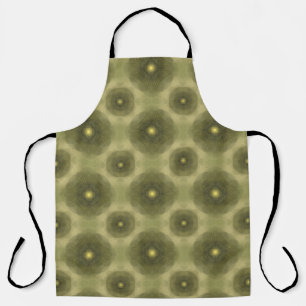Tablier Abstrait Olive Green Flower Motif sans couture