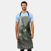 Tablier Abstrait Olive Sage Green Grey Fractal Art Imagina (Porté)