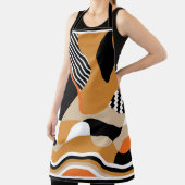 Tablier Abstrait ondulé : motif noir vintage (Insitu)