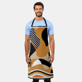 Tablier Abstrait ondulé : motif noir vintage (Porté)