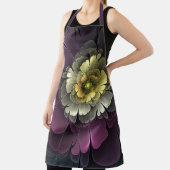 Tablier Abstrait Purpur moderne Khaki Gris Fleur fractale (Insitu)