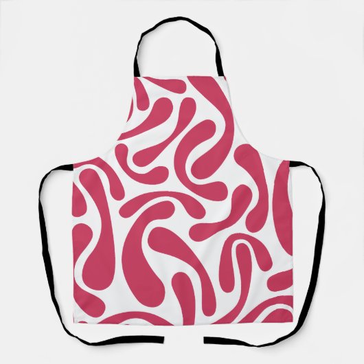 Tablier Abstrait rose et blanc minimaliste  (Recto)
