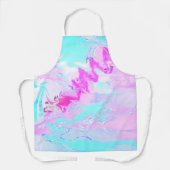 Tablier Abstrait rose et bleu ondulé (Recto)