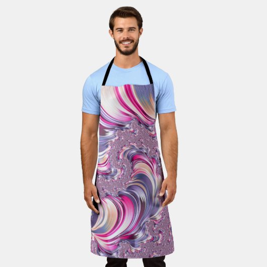 Tablier Abstrait rose pourpre spirale fractale (Porté)