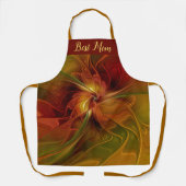 Tablier Abstrait Rouge Orange Brown Fleur verte Meilleure  (Recto)