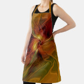 Tablier Abstrait Rouge Orange Brown Vert Fractal Art Flowe (Insitu)