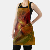 Tablier Abstrait Rouge Orange Brown Vert Fractal Art Flowe (Insitu)