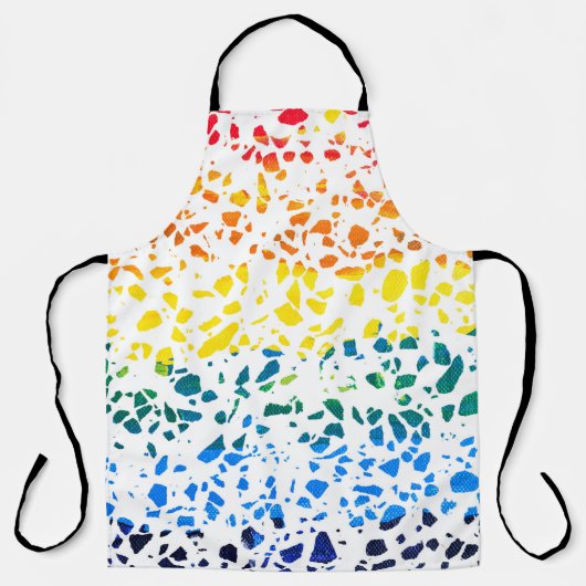 Tablier Abstrait Terrazzo Mosaic coloré Rainbow Motif (Recto)