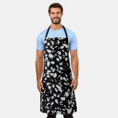 Tablier Abstrait Terrazzo Mosaic Motif noir et blanc (Porté)