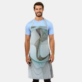 Tablier Abstrait Turquoise Brown Gold Elegance (Porté)