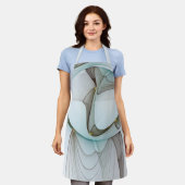 Tablier Abstrait Turquoise Brown Gold Elegance (Porté)