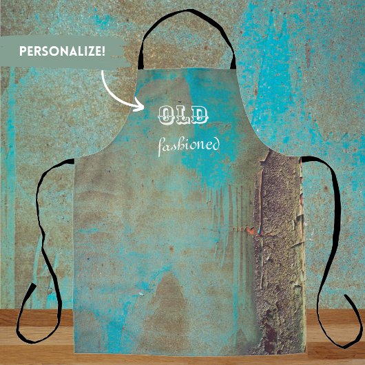 Tablier Abstrait turquoise et brune