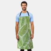 Tablier Abstrait vert fleuri, arrière - plan sans soudure. (Porté)