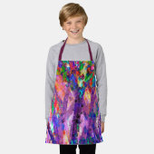 Tablier abstrait violet et bleu vif (Porté)