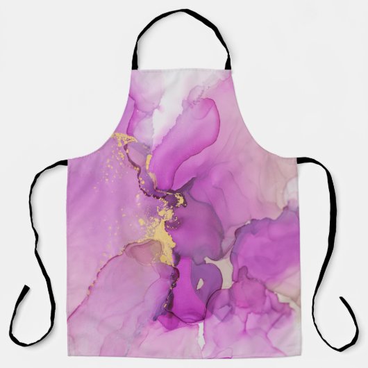 Tablier Abstrait violet, or : mélange d'acryliques. (Recto)