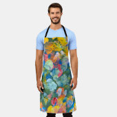 Tablier Abstraite brosse de frottement de point acrylique  (Porté)