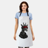 Tablier Abstraite girafe rouge et noire T-shirt classique (Porté)