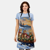 Tablier Abyssinian Cat Christmas Boat Holiday (Porté)