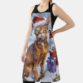 Tablier Abyssinian Chat Winter Wonderland Noël Joie (Insitu)