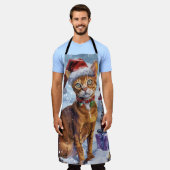 Tablier Abyssinian Chat Winter Wonderland Noël Joie (Porté)