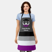 Tablier Ace drapeau de fierté et signe de paix avec texte (Porté)