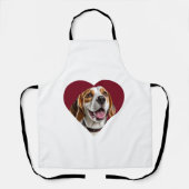 Tablier Adorable Beagle in Heart Shape Design (Recto)