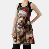 Tablier Adorable Bernedoodle Dog Cozy Knitted Santa Hat (Insitu)