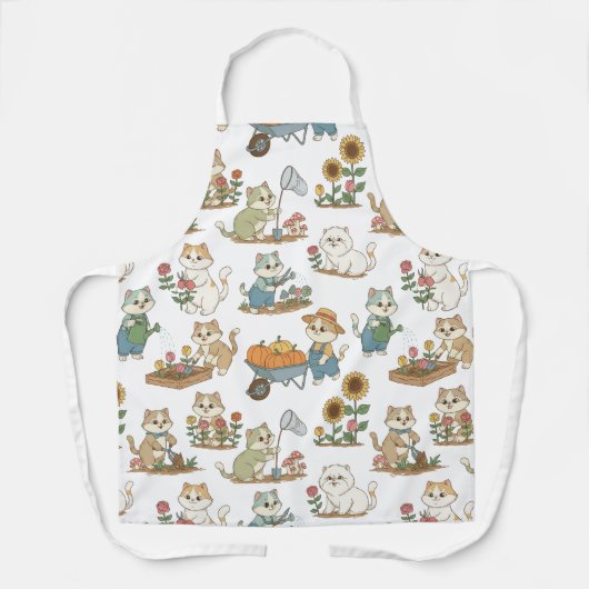 Tablier Adorable Cartoon Cats Gardening (Recto)