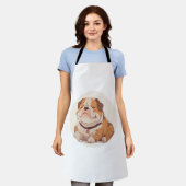 Tablier Adorable Chien-taureau Classique T-shirt (Porté)