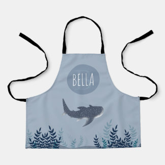 Tablier Adorable Enfants sous la mer Baleine Monogramme re
