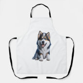 Tablier Adorable HD Alaskan Malamute Portrait Chiot - Embr (Recto)