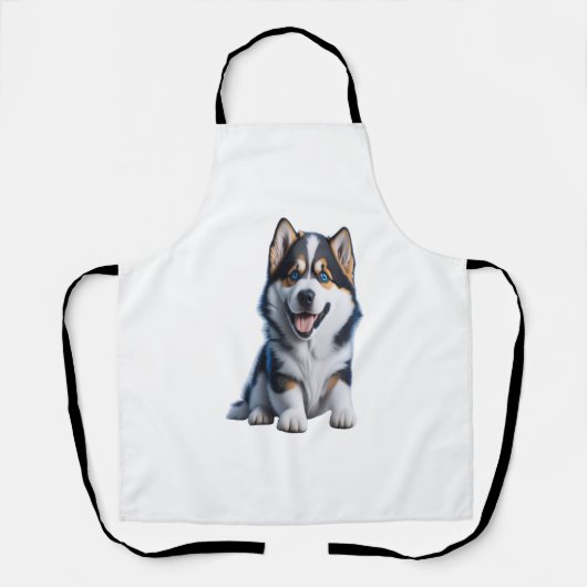 Tablier Adorable HD Alaskan Malamute Portrait Chiot - Embr (Recto)