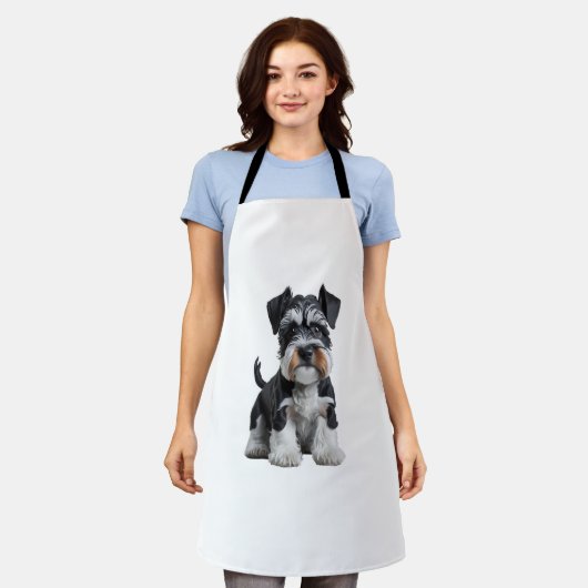 Tablier Adorable HD miniature Schnauzer Portrait de chiot (Porté)